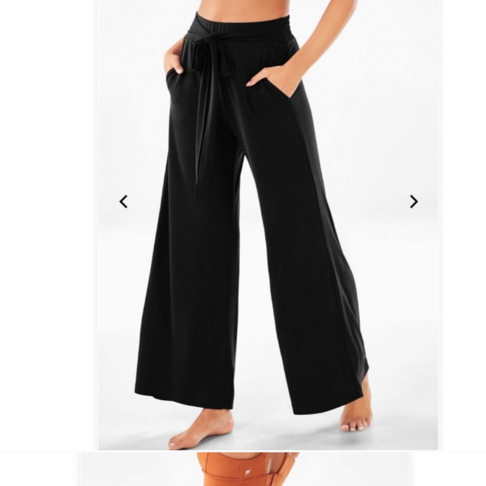 Fablectics Wide Leg Tie Waist Yoga Pants